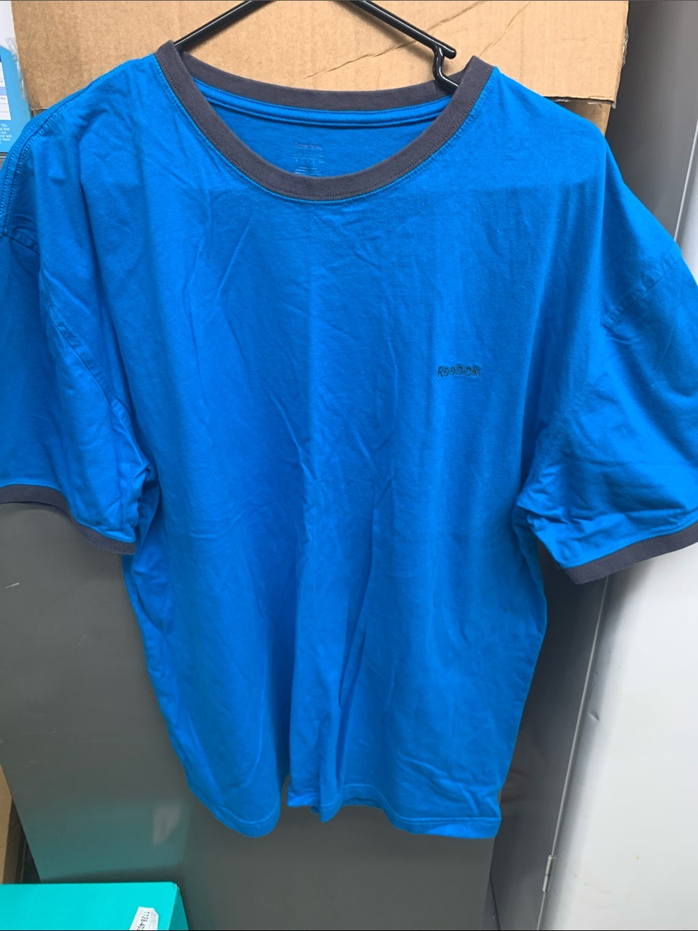 Reebok Men’s Bright Blue Short Sleeve Crew with Dark Trim